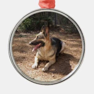 german shepard 2 metal tree decoration