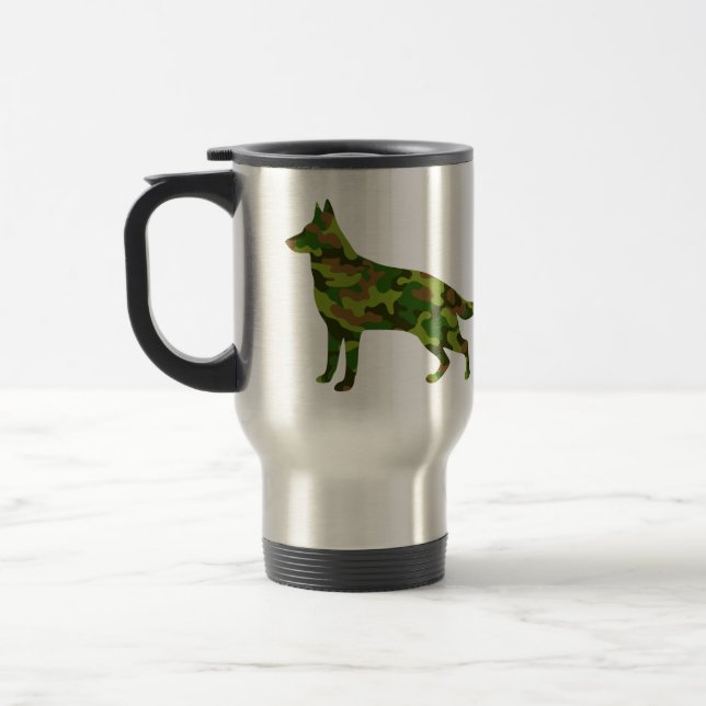 German Shepard army green camouflage dog dad Travel Mug (Left)