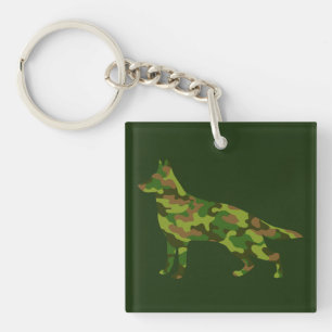 German Shepard army green camouflage Key Ring