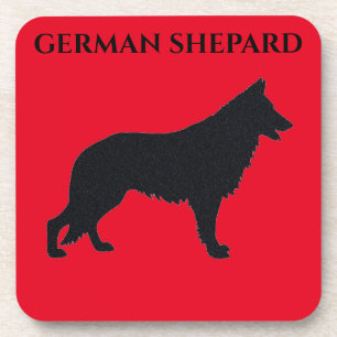 GERMAN SHEPARD coasters with cork back set.