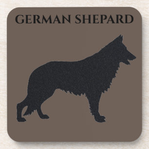 GERMAN SHEPARD coasters with cork back set.