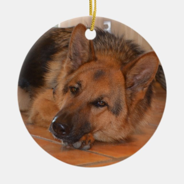 German Shepard ~ Design Stella Ceramic Tree Decoration (Front)