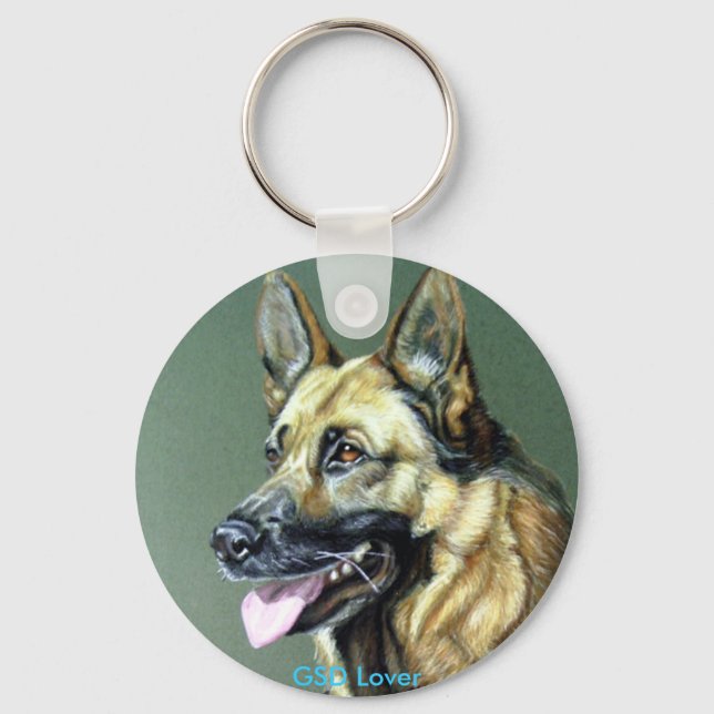 german shepard Dog Key Ring (Front)