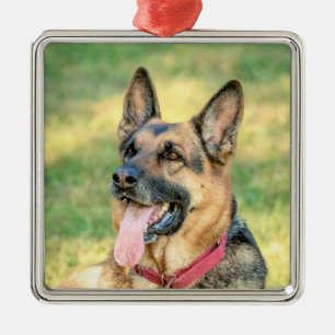 German Shepard Metal Tree Decoration