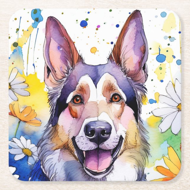 German Shepard Paper Coaster (Front)