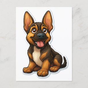 German Shepard Puppy Postcard