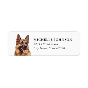 German Shepard Return Address Labels
