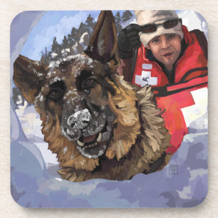 German Shepard Search and Rescue in the Snow Coaster