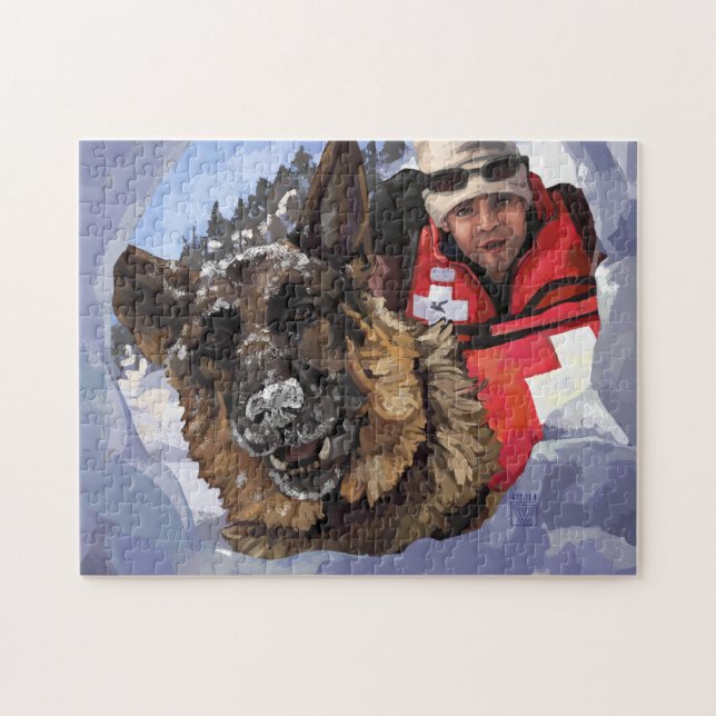 German Shepard Search and Rescue in the Snow Jigsaw Puzzle (Horizontal)