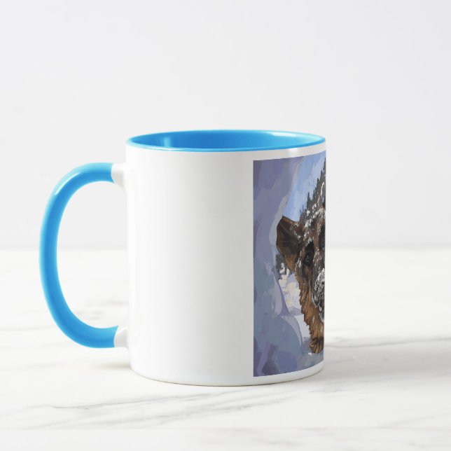 German Shepard Search and Rescue in the Snow Mug (Left)