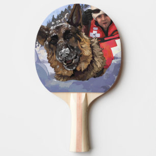 German Shepard Search and Rescue in the Snow Ping Pong Paddle