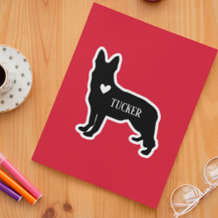 German Sheperd Breed  Silhouette Custom Name