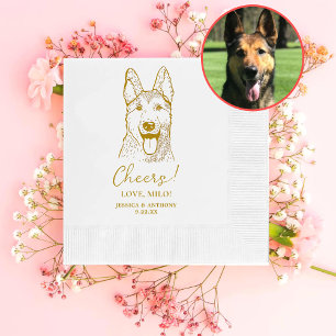 German Sheperd Dog Personalised Cheers Napkins