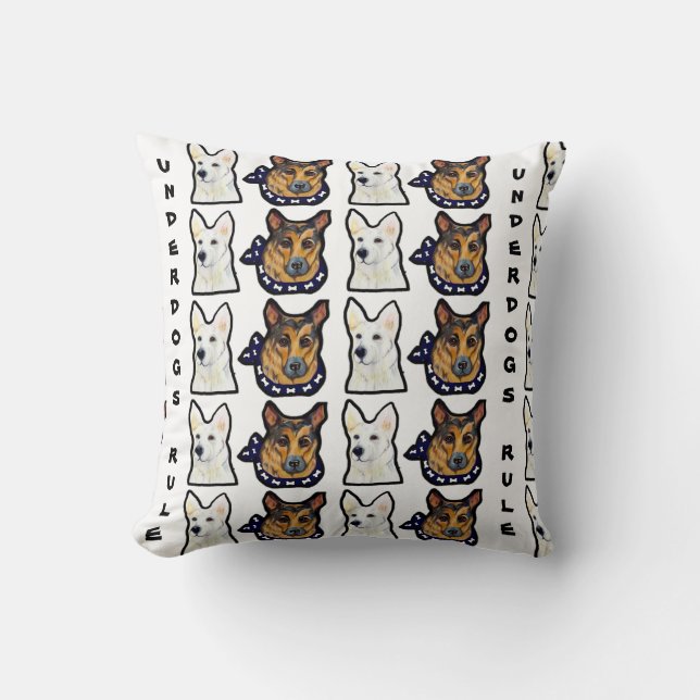German Sheperds Underdogs Cushion (Front)