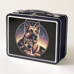 German Shephard, Mum & Pup 03X Metal Lunch Box