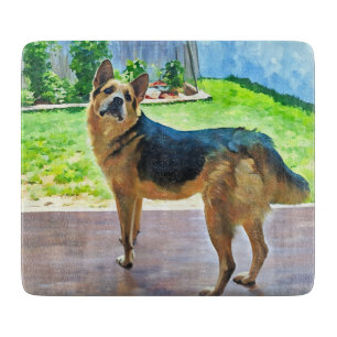 German Shepheard In The Garden Cutting Board