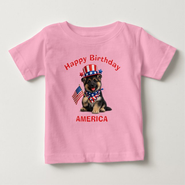 German Shepherd (2m) Patriotic Kid T-Shirt (Front)