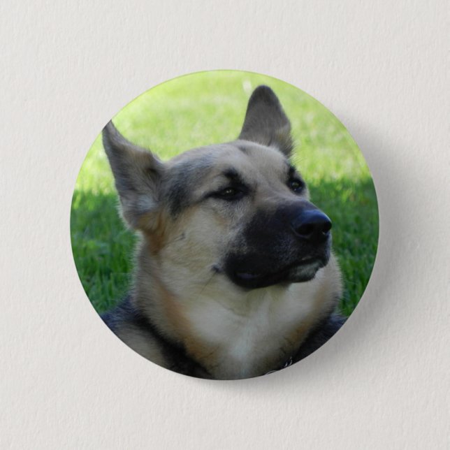 German Shepherd 6 Cm Round Badge (Front)