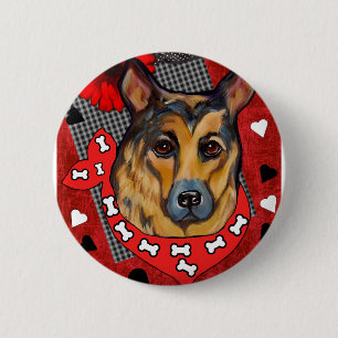 GERMAN SHEPHERD 6 CM ROUND BADGE