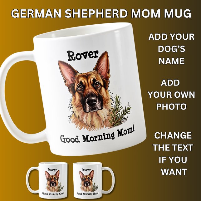 German Shepherd  Add Dog's Name, Change Photo Coffee Mug (Creator Uploaded)