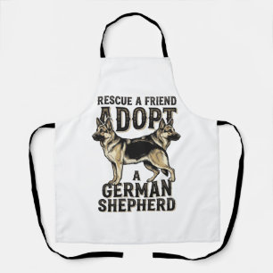 German Shepherd Adoption Vintage Rescue Dog Shirt Apron