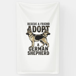 German Shepherd Adoption Vintage Rescue Dog Shirt Banner