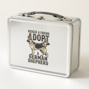 German Shepherd Adoption Vintage Rescue Dog Shirt  Metal Lunch Box