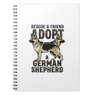 German Shepherd Adoption Vintage Rescue Dog Shirt Notebook