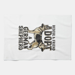 German Shepherd Adoption Vintage Rescue Dog Shirt  Tea Towel