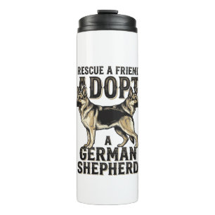 German Shepherd Adoption Vintage Rescue Dog Shirt  Thermal Tumbler