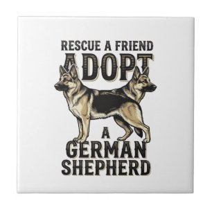 German Shepherd Adoption Vintage Rescue Dog Shirt Tile