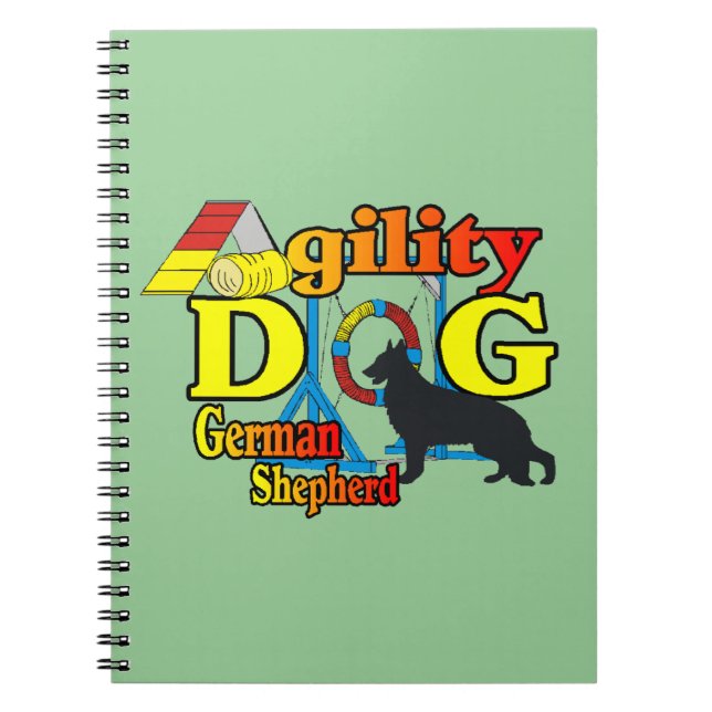 German Shepherd Agility Spiral Notebook (Front)