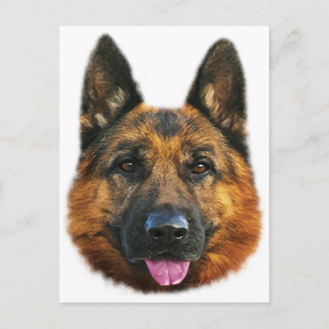 German Shepherd Alsatian K-9 Dog Postcard (Front)