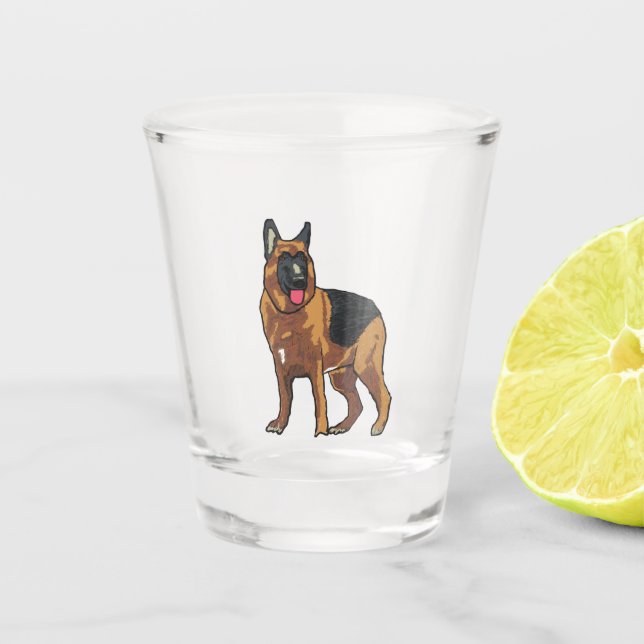 German Shepherd Alsatian Shot Glass (Front)