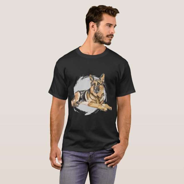German Shepherd, Alsatian T-Shirt (Front Full)