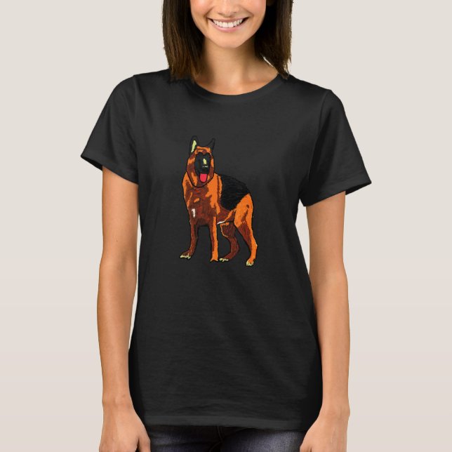 German Shepherd  Alsatian T-Shirt (Front)