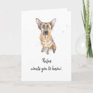 German Shepherd, Alsation customised Father’s day Card
