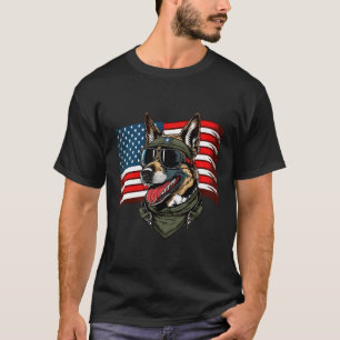 German Shepherd American Dog Soldier 4Th Of July T-Shirt