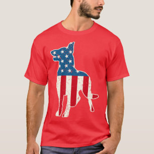German Shepherd American Flag 4th of July  for Men T-Shirt