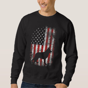 German Shepherd American Flag 4th Of July Usa Patr Sweatshirt
