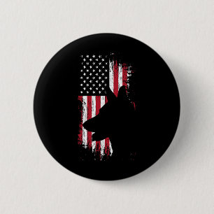 German Shepherd American Flag Shirt Usa Patriotic  6 Cm Round Badge