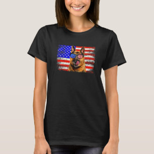 German Shepherd American Flag Usa Awesome T-Shirt