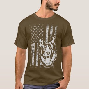 German Shepherd American USA Flag Dog Lover T-Shirt