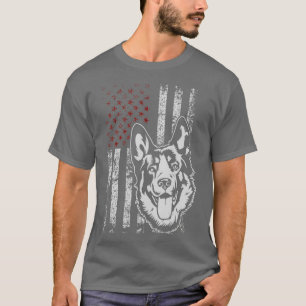German Shepherd American USA Flag Dog Lover T-Shirt