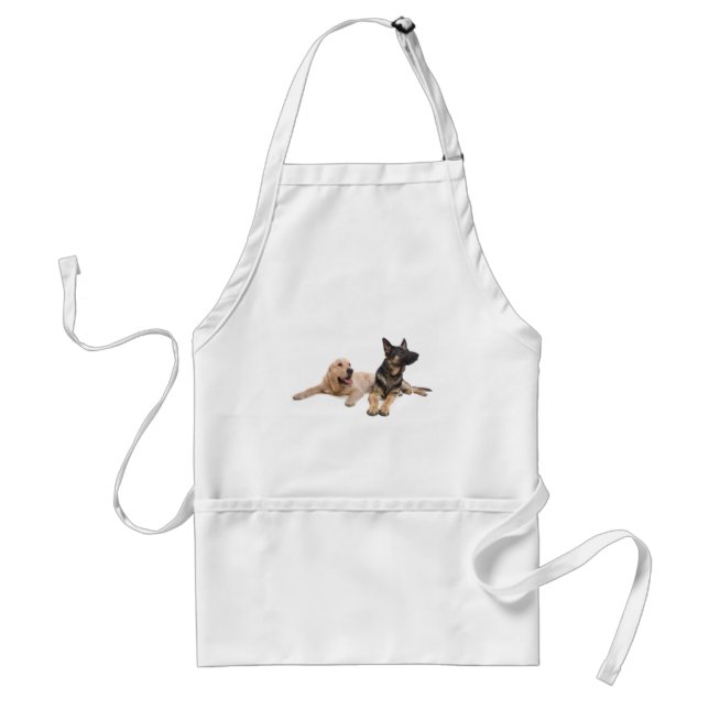 german shepherd and golden retriever standard apron (Front)