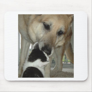 German Shepherd and Kitty Friend Mouse Pad