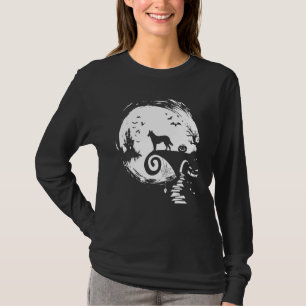 German Shepherd And Moon Halloween Costume Dog T-Shirt