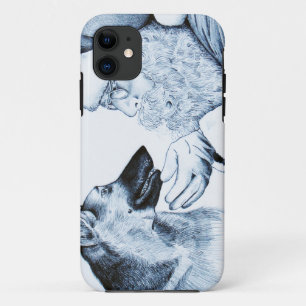 German Shepherd and Santa Claus Case-Mate iPhone Case