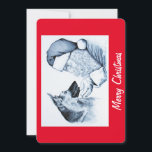 German Shepherd  and Santa Claus Holiday Card<br><div class="desc">A Cute German Shepherd and Santa Claus for Christmas</div>