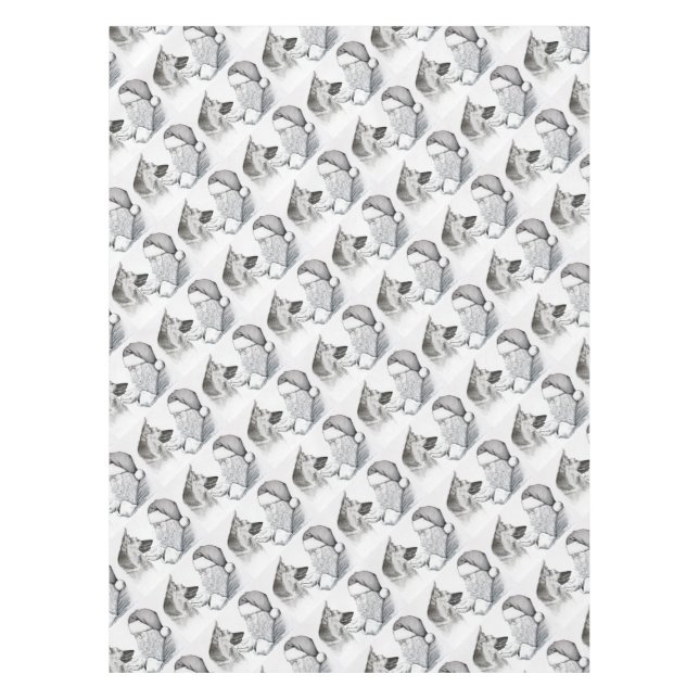 German Shepherd and Santa Tablecloth (Front)